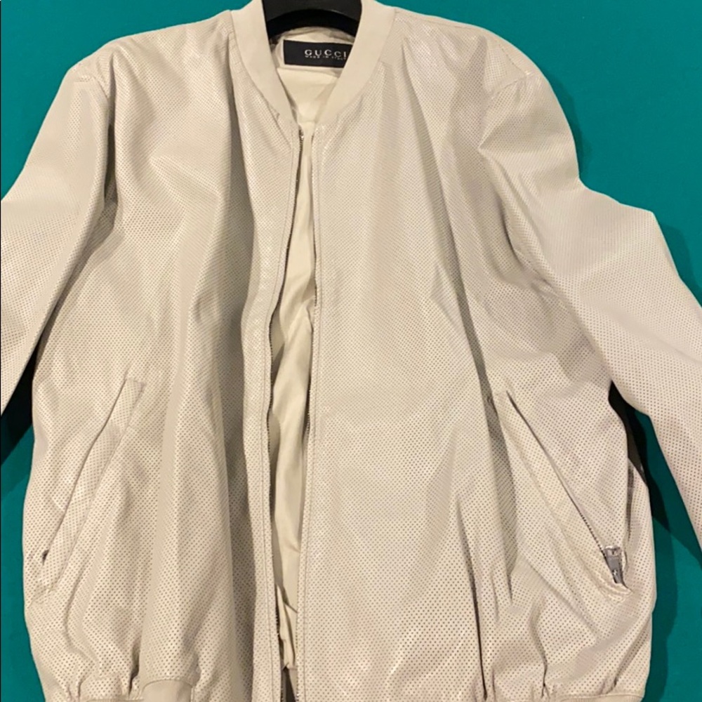 Gucci leather Bomber jacket